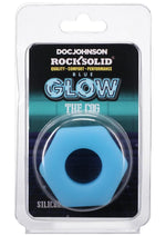 Load image into Gallery viewer, Rock Solid The Cog Silicone Cock Ring - Blue/Glow In The Dark
