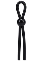 Load image into Gallery viewer, Rock Solid The Lasso Single Lock Adjustable Silicone Cock Ring - Black
