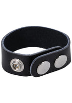 Load image into Gallery viewer, Rock Solid The Leather 3 Snap Adjustable Cock Ring - Black
