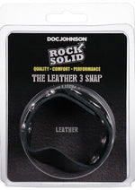 Load image into Gallery viewer, Rock Solid The Leather 5 Snap Adjustable Cock Ring - Black
