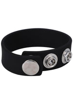 Load image into Gallery viewer, Rock Solid The Silicone 3-Snap Adjustable Cock Ring - Black
