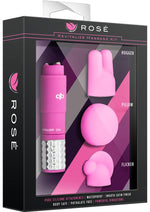 Load image into Gallery viewer, Rose Revitalize Massage Kit with Silicone Attachments - Pink
