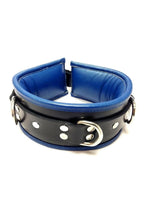 Load image into Gallery viewer, Rouge 3 D-Ring Padded Leather Adjustable Collar - Black/Blue

