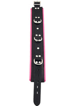 Load image into Gallery viewer, Rouge 3 D-Ring Padded Leather Adjustable Collar - Black/Pink
