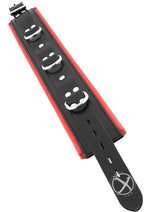 Load image into Gallery viewer, Rouge 3 D-Ring Padded Leather Adjustable Collar - Black/Red
