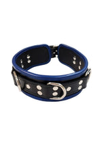 Load image into Gallery viewer, Rouge 5 D Ring Leather Collar - Black/Blue
