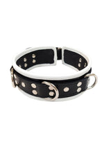 Load image into Gallery viewer, Rouge 5 D Ring Leather Collar - Black/White
