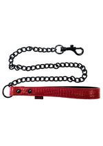 Load image into Gallery viewer, Rouge Anaconda Lead with Metal Chain - Black/Burgundy/Red
