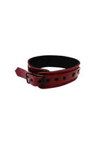 Load image into Gallery viewer, Rouge Anaconda Leather Adjustable Collar 1 Ring - Black/Burgundy/Red
