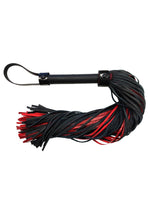 Load image into Gallery viewer, Rouge Anaconda Leather Flogger with Cuff - Black/Burgundy/Red
