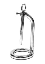 Load image into Gallery viewer, Rouge Chastity Cock Ring and Urethral Probe - Stainless - Steel
