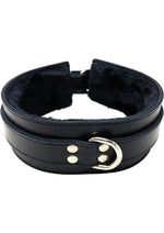 Load image into Gallery viewer, Rouge Leather Collar with Faux Fur Lining - Black
