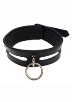 Load image into Gallery viewer, Rouge Leather Fashion Bondage Collar with O-Ring - Black
