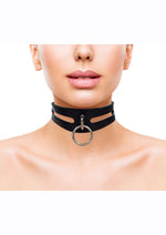Load image into Gallery viewer, Rouge Leather Fashion Bondage Collar with O-Ring

