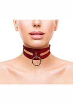 Load image into Gallery viewer, Rouge Leather Fashion Bondage Collar with O-Ring
