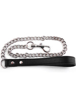 Load image into Gallery viewer, Rouge Leather Lead Chain - Black/Metal
