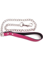 Load image into Gallery viewer, Rouge Leather Lead Chain - Metal/Pink

