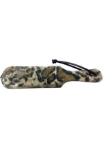 Load image into Gallery viewer, Rouge Leather Paddle with Faux Fur - Animal Print/Black/Leopard Print
