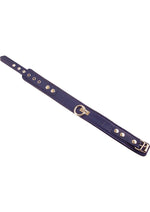 Load image into Gallery viewer, Rouge Plain Leather Adjustable Collar 1 Ring - Blue
