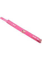 Load image into Gallery viewer, Rouge Plain Leather Adjustable Collar 1 Ring - Pink
