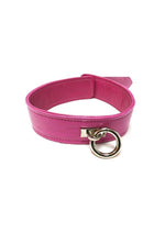 Load image into Gallery viewer, Rouge Plain Leather Adjustable Collar 1 Ring
