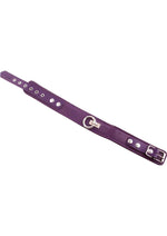 Load image into Gallery viewer, Rouge Plain Leather Adjustable Collar 1 Ring - Purple

