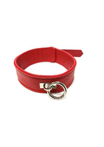 Load image into Gallery viewer, Rouge Plain Leather Adjustable Collar 1 Ring
