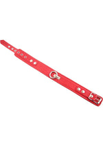 Load image into Gallery viewer, Rouge Plain Leather Adjustable Collar 1 Ring - Red
