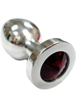 Load image into Gallery viewer, Rouge Smooth Stainless Steel Anal Plug - Medium - Red Jewel - Red