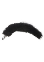Load image into Gallery viewer, Rouge Stainless Steel Butt Plug Tail with Real Fur - Black - Medium
