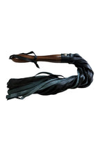 Load image into Gallery viewer, Rouge Wooden Handle Leather Flogger - Black
