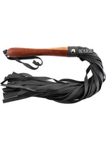 Load image into Gallery viewer, Rouge Wooden Handle Leather Flogger - Black
