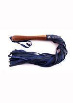 Load image into Gallery viewer, Rouge Wooden Handle Leather Flogger - Blue
