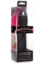 Load image into Gallery viewer, Rumblers 10x Triple Stim Silicone Rabbit Vibrator - Black
