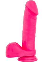 Load image into Gallery viewer, Ruse Big Poppa Silicone Dildo - Hot Pink/Pink - 7.75in
