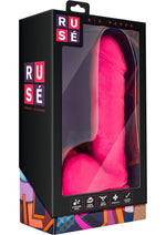 Load image into Gallery viewer, Ruse Big Poppa Silicone Dildo - Hot Pink/Pink - 7.75in
