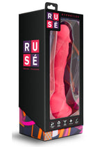 Load image into Gallery viewer, Ruse Hypnotize Silicone Dildo with Balls 7.5in - Cerise - Pink
