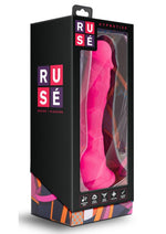 Load image into Gallery viewer, Ruse Hypnotize Silicone Dildo with Balls - Hot Pink/Pink - 7.5in
