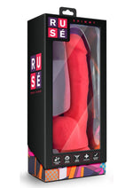 Load image into Gallery viewer, Ruse Shimmy Silicone Dildo with Balls 8.75in - Cerise - Red
