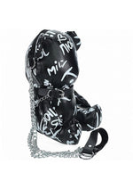 Load image into Gallery viewer, S-Line Bear Bag Pleather Writing - Black
