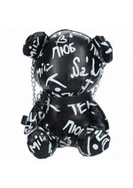 Load image into Gallery viewer, S-Line Bear Bag Pleather Writing - Black
