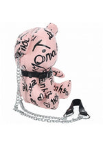 Load image into Gallery viewer, S-Line Bear Bag Pleather Writing - Pink
