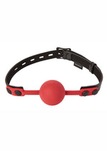 Load image into Gallery viewer, Saffron Silicone Ball Gag - Black/Red
