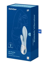 Load image into Gallery viewer, Satisfyer Air Pump Bunny 1 Rechargeable Silicone Rabbit Vibrator - Blue/White
