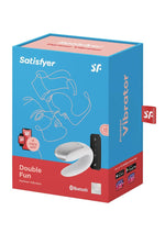 Load image into Gallery viewer, Satisfyer Double Fun Silicone Rechargeable Dual Vibrator with Remote Control - White
