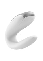 Load image into Gallery viewer, Satisfyer Double Fun Silicone Rechargeable Dual Vibrator with Remote Control - White
