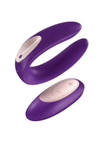 Load image into Gallery viewer, Satisfyer Double Plus Remote USB Rechargeable Silicone Couples Vibrator Waterproof - Purple - 3.46in
