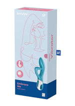 Load image into Gallery viewer, Satisfyer Embrace Me Silicone Rechargeable Vibrator with Clitoral Stimulation - Blue/Turquoise

