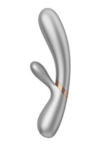 Load image into Gallery viewer, Satisfyer Hot Lover Rechargeable Silicone Warming Dual-Stim Vibrator - Silver
