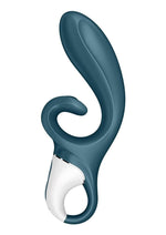 Load image into Gallery viewer, Satisfyer Hug Me Rechargeable Silicone Vibrator with Clitoral Stimulation - Grayblue - Blue/Grey
